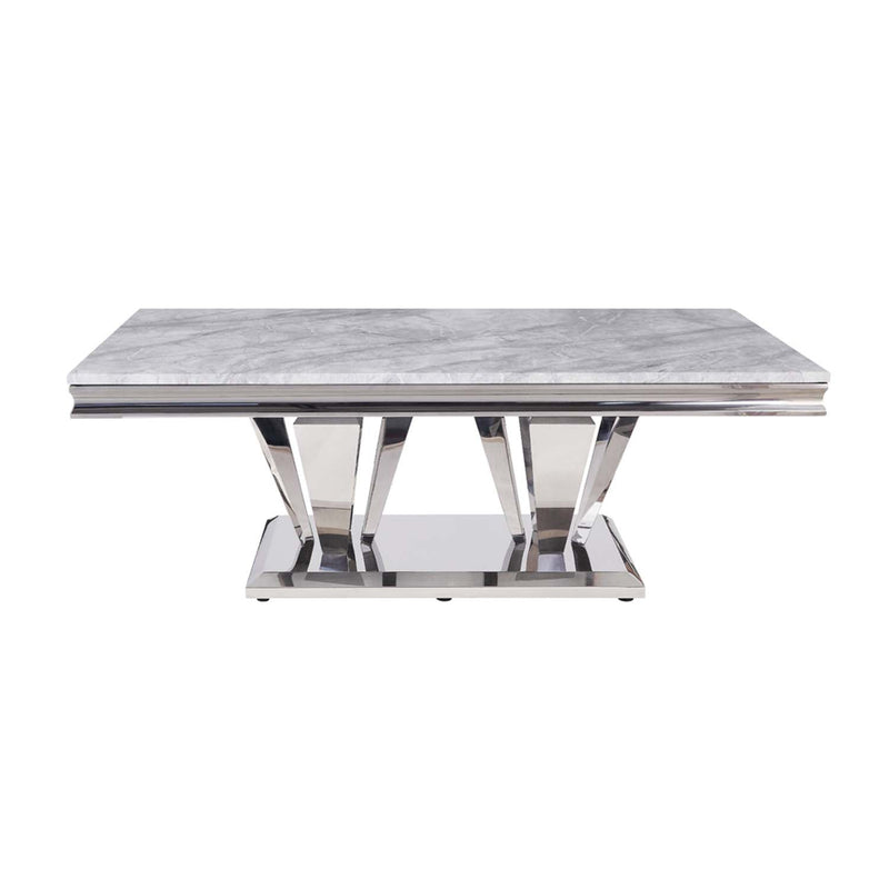 Satinka Rectangular Coffee Table , Printed Faux Marble Top Acme