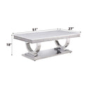 Zander Rectangular Coffee Table , Printed Faux Marble Top Acme