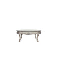Dresden Bowed Coffee Table , Vintage Bone White Finish Acme