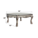 Dresden Bowed Coffee Table , Vintage Bone White Finish Acme