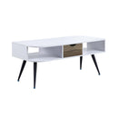 Halima Rectangular Coffee Table , White & Black Finish Acme