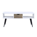Halima Rectangular Coffee Table , White & Black Finish Acme