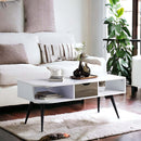 Halima Rectangular Coffee Table , White & Black Finish Acme