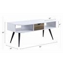 Halima Rectangular Coffee Table , White & Black Finish Acme