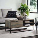 Homare Rectangular Coffee Table , Rustic Oak & Black Finish Acme