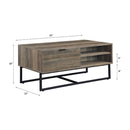 Homare Rectangular Coffee Table , Rustic Oak & Black Finish Acme