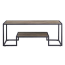 Idella Rectangular Coffee Table , Rustic Oak & Black Finish Acme