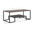 Idella Rectangular Coffee Table , Rustic Oak & Black Finish Acme