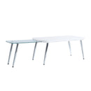 Patina Rectangular Coffee Table , White & Chrome Finish Acme