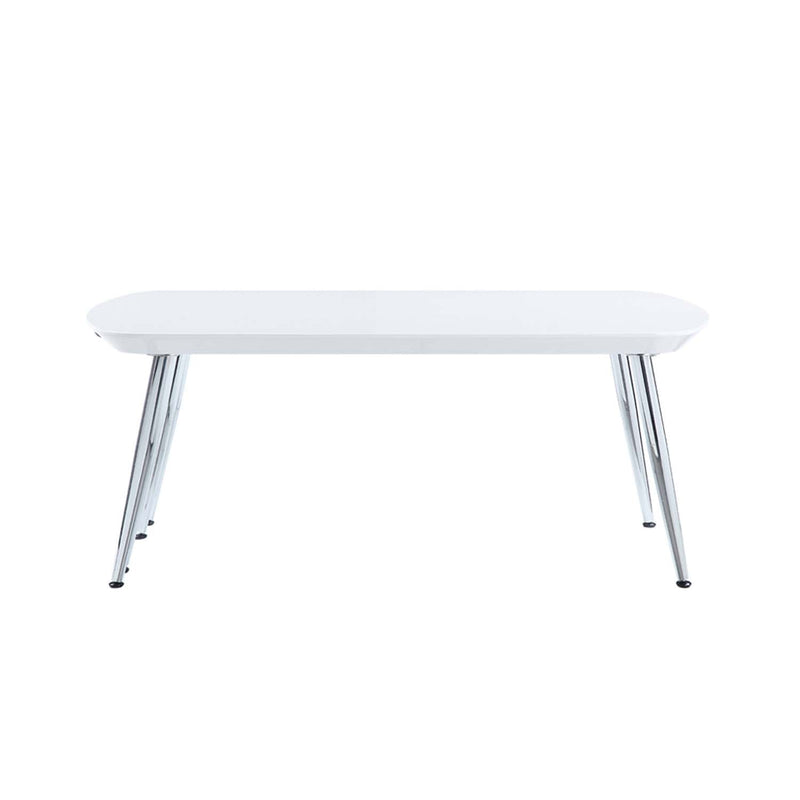 Patina Rectangular Coffee Table , White & Chrome Finish Acme