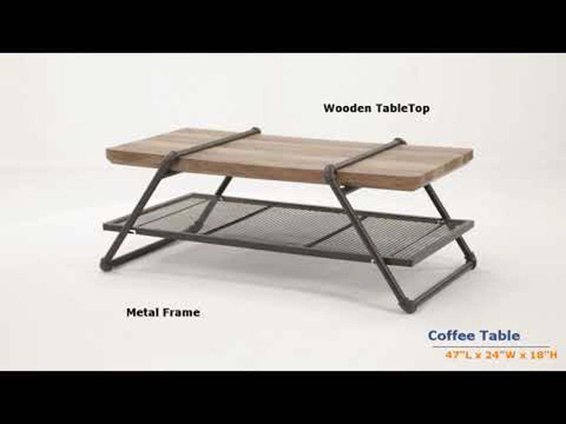 Brantley Rectangular Coffee Table , Oak & Sandy Gray Finish Acme