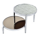 Abbe Round Coffee Table, Glass & Chrome Finish Acme