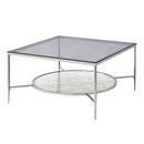 Adelrik Square Coffee Table , Glass & Chrome Finish Acme