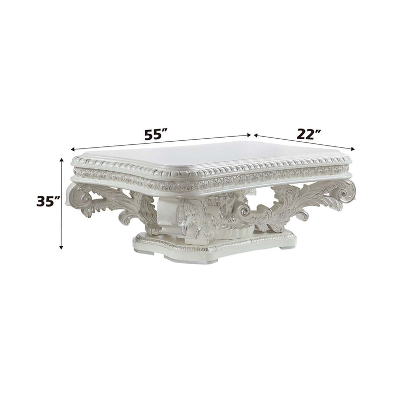 Vanaheim Rectangular Coffee Table , Antique White Finish Acme