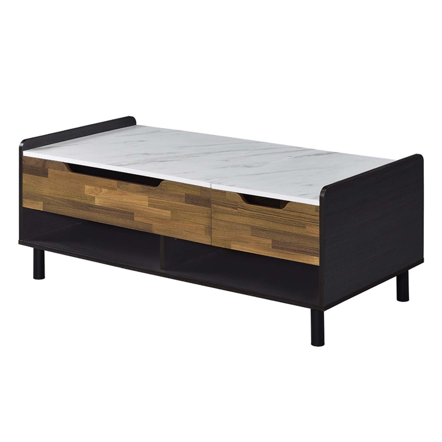 Axcel Rectangular Table Axel Rectangular Coffee Table w/Lift Top, Printed Faux Marble Top