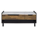 Axel Rectangular Coffee Table w/Lift Top, Printed Faux Marble Top Acme