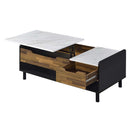 Axel Rectangular Coffee Table w/Lift Top, Printed Faux Marble Top Acme