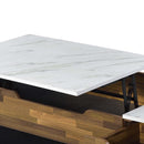 Axel Rectangular Coffee Table w/Lift Top, Printed Faux Marble Top Acme
