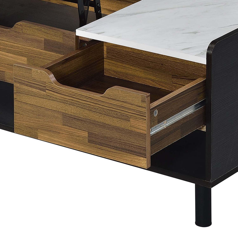 Axel Rectangular Coffee Table w/Lift Top, Printed Faux Marble Top Acme