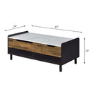 Axel Rectangular Coffee Table w/Lift Top, Printed Faux Marble Top Acme
