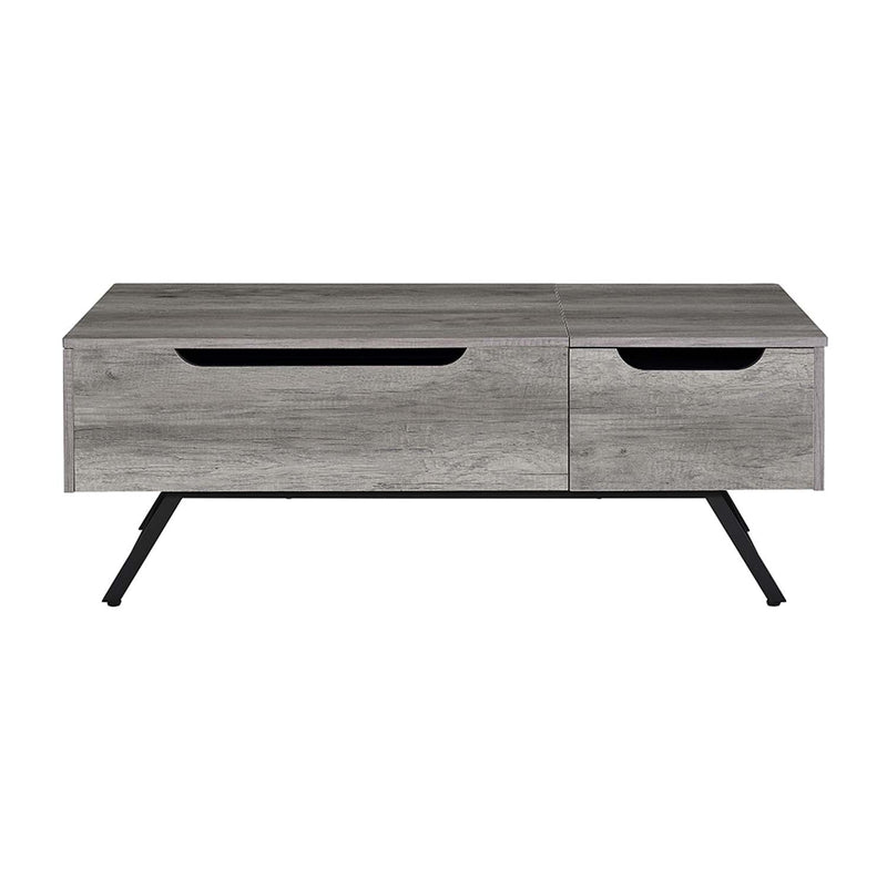 Throm Rectangular Coffee Table w/Lift Top, Gray Oak Finish Acme