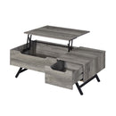 Throm Rectangular Coffee Table w/Lift Top, Gray Oak Finish Acme