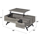 Throm Rectangular Coffee Table w/Lift Top, Gray Oak Finish Acme