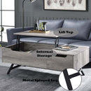 Throm Rectangular Coffee Table w/Lift Top, Gray Oak Finish Acme