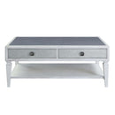 Katia Rectangular Coffee Table , Rustic Gray & Weathered White Finish Acme