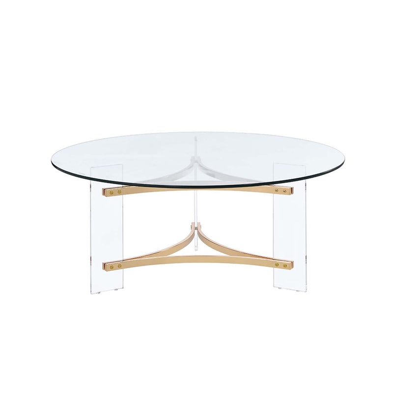 Sosi Round Coffee Table, Gold Finish Acme