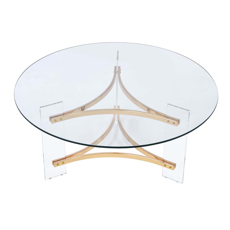 Sosi Round Coffee Table, Gold Finish Acme