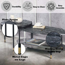 Silas 2PC Nesting Coffee Table Set , Faux Marble Top & Black Finish Acme