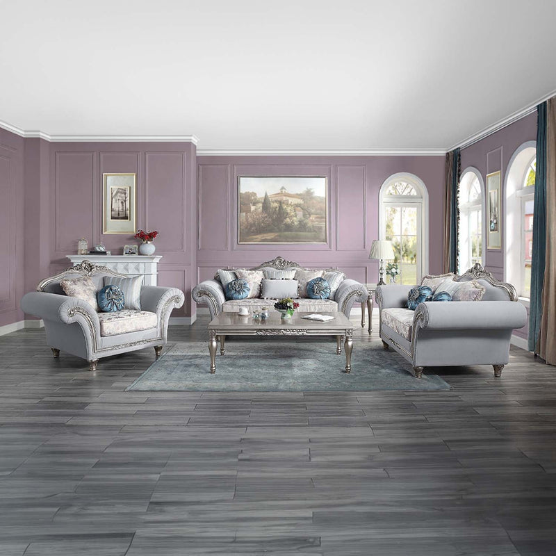 Pelumi Rectangular Coffee Table , Platinum Finish Acme