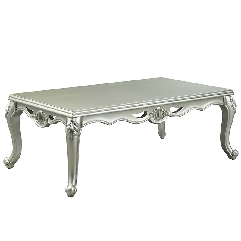 Qunsia Rectangular Coffee Table , Champagne Finish Acme
