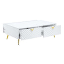 Gaines Rectangular Coffee Table , White High Gloss Finish Acme