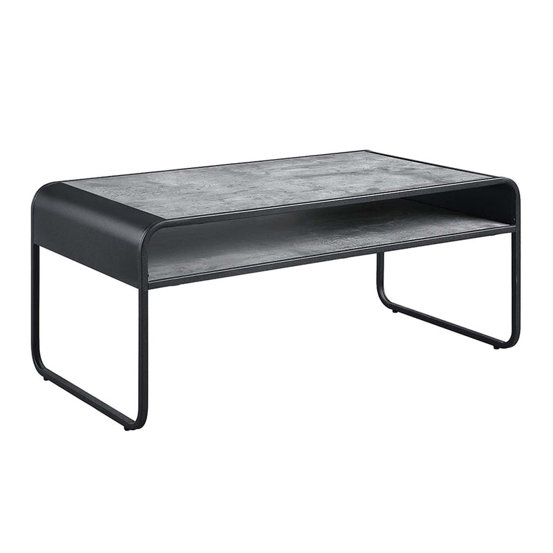 Raziela Rectangular Coffee Table , Concrete Gray & Black Finish Acme