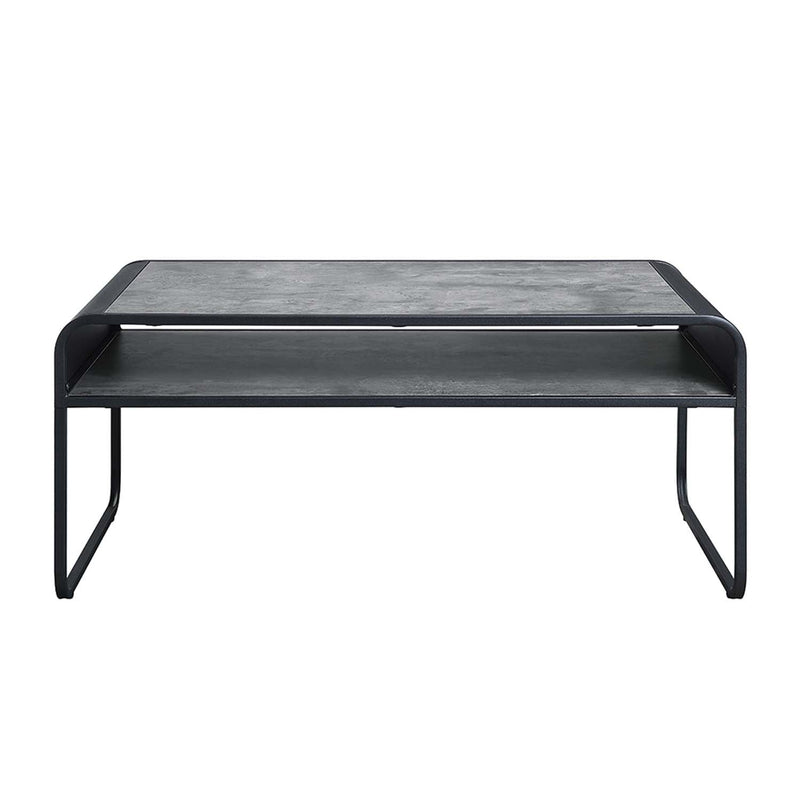 Raziela Rectangular Coffee Table , Concrete Gray & Black Finish Acme