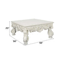 Adara Square Coffee Table, Antique White Finish Acme