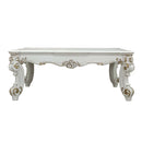 Vendome II Rectangular Table w/Scrolled Leg, Antique Pearl Finish Acme