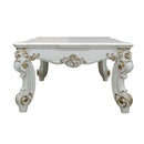 Vendome II Rectangular Table w/Scrolled Leg, Antique Pearl Finish Acme