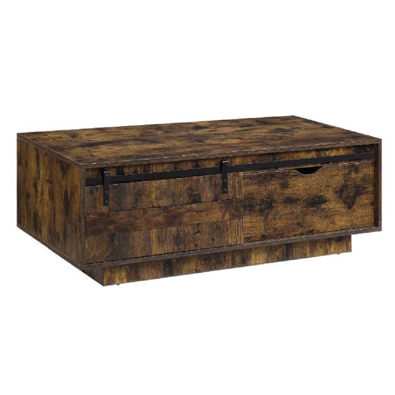 Bellarosa Rectangular Coffee Table , Rustic Oak Finish Acme