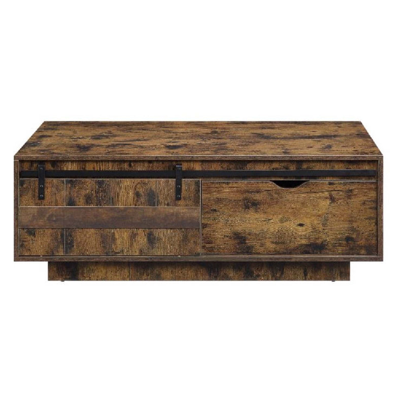 Bellarosa Rectangular Coffee Table , Rustic Oak Finish Acme