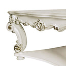 Vendome Square Square Table w/Scrolled Leg, Antique Pearl Finish Acme