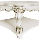 Vendome Square Square Table w/Scrolled Leg, Antique Pearl Finish Acme