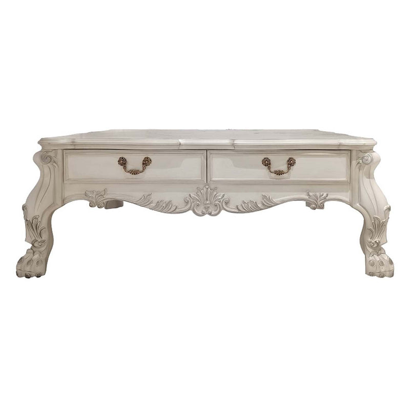 Dresden Rectangular Coffee Table , Bone White Finish Acme