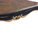 Betria Rectangular Coffee Table , Engineered Stone Top, Gold & Black Finish Acme