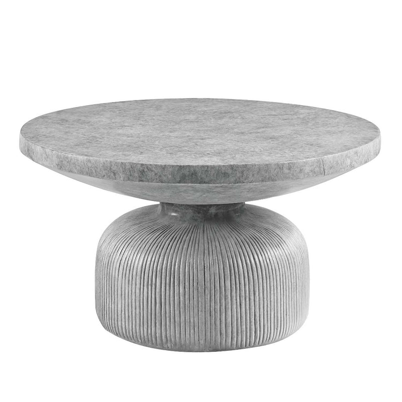 Laddie Round Coffee Table, Weathered Gray Finish Acme