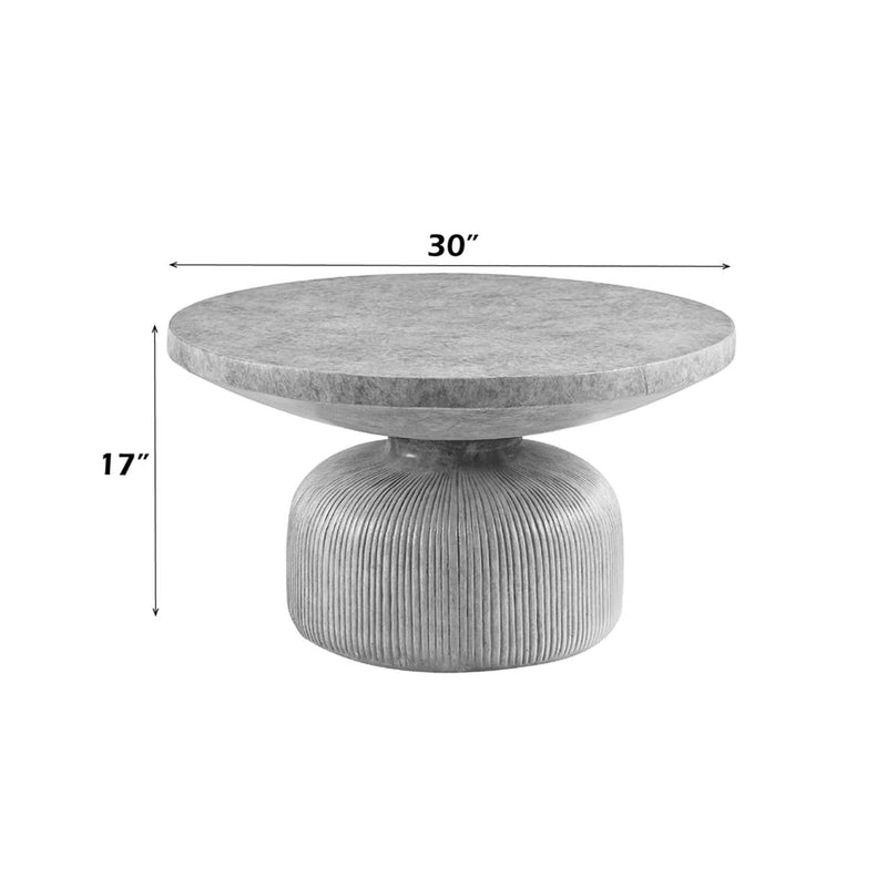 Laddie Round Coffee Table, Weathered Gray Finish Acme