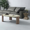 Jacinda Oval Coffee Table, Weathered Gray & Oak Finish Acme