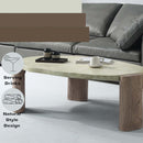 Jacinda Oval Coffee Table, Weathered Gray & Oak Finish Acme